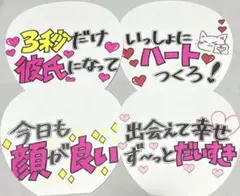 【お名前入れ無料】既製品㊱ 手書きカンペうちわ 4点セット