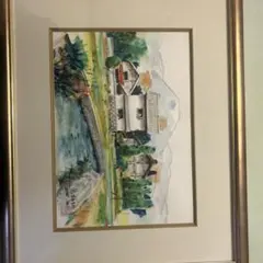野見山　暁治　風景（Paris ）水彩画 フレーム付き 野見山 暁治 風景（Paris ）水彩画 フレーム付き - メルカリ