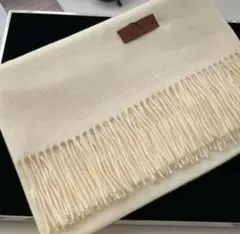 大判　ストール　マフラー　男女兼用　防寒　カシミヤ風　上品　高級感　ホワイト