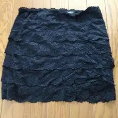 試着のみ♡forever♡二段フリルBlackスカート&ベアトップ2way大人気