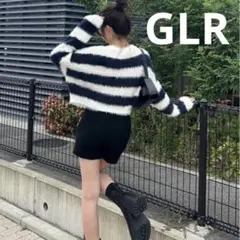 GLR ネイビーとホワイトのボーダー　ニットセーター