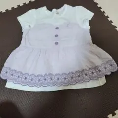 組曲　フレアスタイル 白と紫　サイズ110