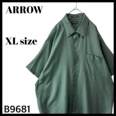 ARROW アロー 半袖シャツ とろみシャツ グリーン 緑 無地 XLのサムネイル
