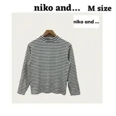 niko and... ストライプ タートルネック 長袖トップス
