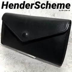 【蜜蝋付！】エンダースキーマ ロングウォレット 長財布 黒 フラップ レザーのサムネイル