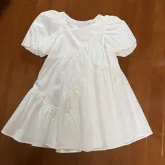 ZARA パフスリーブ ワンピース ホワイト 120cmのサムネイル