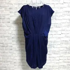 未使用品【Rope Picnic】ロペピクニック　光沢　ネイビー　ワンピース