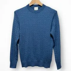 近年 美品 マッキントッシュフィロソフィー ケーブルニット 38 ブルー ウール