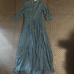 LACE LADIES レースワンピース ロング丈 グリーン S