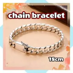 ブレスレット チェーン アクセサリー シルバー 鎖 18cm メンズ