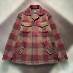 7AS5 Kent ウールジャケット　トラッド　チェック柄　赤　ブラウン　古着