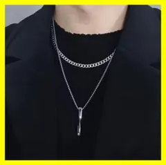 ネックレス メンズ レディース シルバー シンプル チェーン 韓国 男女兼用