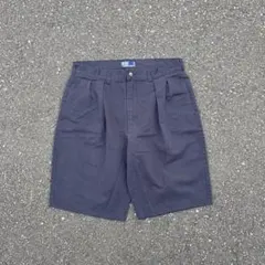 90s Ralph Lauren カナダ製 2タックバギーワイドチノショーツ 紺