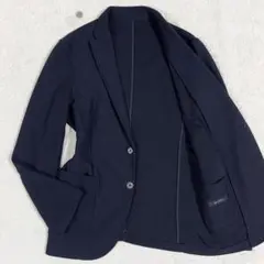 美品✨ナノユニバース テーラードジャケット ストレッチ◎ 銀ボタン 刻印 紺 L