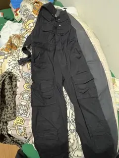 ブラックオーバーオール Mサイズ 多ポケット