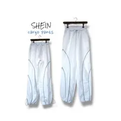 【完売品】SHEIN パラシュートパンツ ヒップホップ ホワイト S