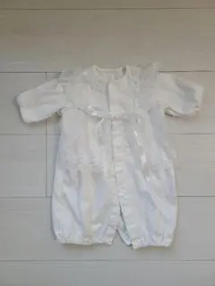 ホワイト レース装飾 ベビードレス　お宮参り