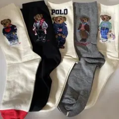 POLO ポロラルフローレンのレディース用ソックス5足セット、新品24-26cm