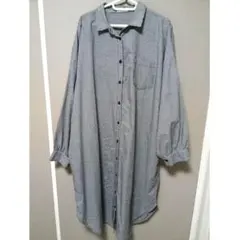 ◆【M】長袖 レディース トップス ロング シャツ チェック 黒2204