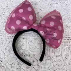ディズニーランド★ヘアカチューシャ★ミニー★リボン★ピンク★中古