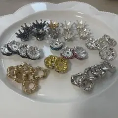 王冠、キラキラロンデル33個セットまとめ売りカスタムボールペン、キーホルダー用