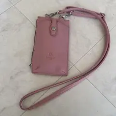 D.KELLY ピンク レザー ショルダーバッグ