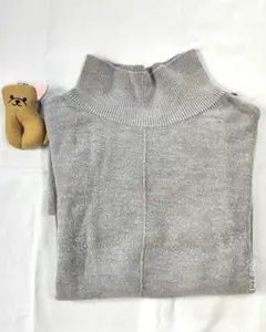 ㊴deux mille ans ハイネックウール混ニット グレー F 日本製