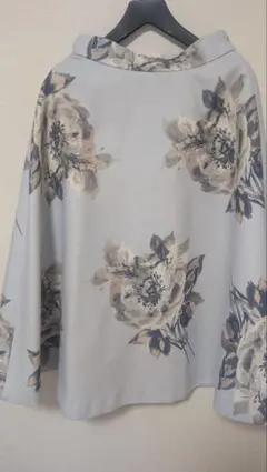 花柄フレアスカート ブルーグレー(フリーサイズ)