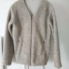 UNIQLOベージュ ボアフリースジャケット YKKジッパー