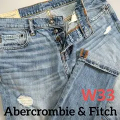 W33 Abercrombie&Fitch アバクロ デニム ダメージ加工