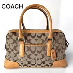 COACH コーチロゴ柄 ハンドバッグ6047 シグネチャー キャンバス×レザー