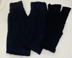 マタニティ　産後用　レギンス　スパッツ　黒　リブ　3枚セット　M