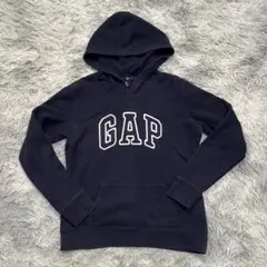 00s y2k OLD GAP パーカー ネイビー【S】パイルセンターロゴ