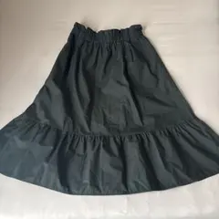 UNIQLO ギャザーフレアスカート ダークグレー Lサイズのサムネイル
