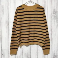 GU ジーユー (M)　ボーダー　ニット　セーター