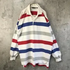 B1899古着　トレーナー　スウェット　白　赤　青　90s Y2K