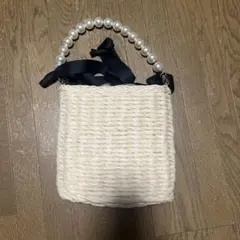 パールハンドル かごバッグ ショルダー付きのサムネイル