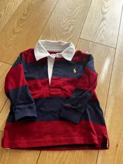 Ralph Lauren ポロシャツ 12M 赤紺ストライプ