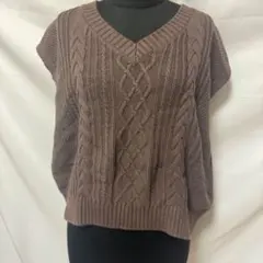 INGNI ケーブル編み ニットベスト Vネック サイズM