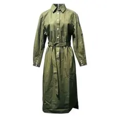 UNTITLED シャツワンピース M カーキ ロング ベルト付 24SS洗える