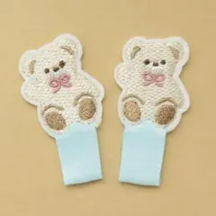 【2枚セット】名札付け ワッペン ループ付き クマ 動物 くま 5008
