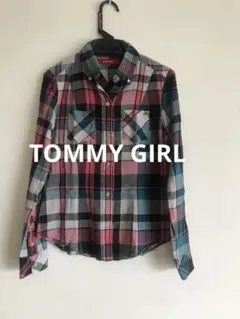 TOMMY GIRLトミーガール チェック ガーゼ シャツ ブラウス