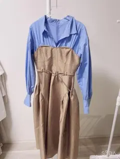 [リリーブラウン] ビスチェドッキングワンピース