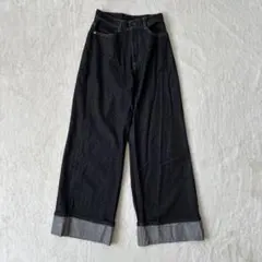 ダークワイドレッグデニム　レディース　Mサイズ