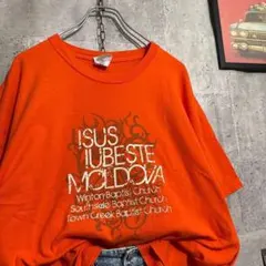 アメリカ古着 ギルダン Tシャツ XL オレンジ キリスト教 教会 メッセージ
