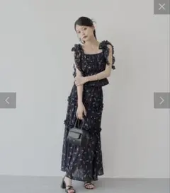 Mystrada リボンブロッサムワンピース（ネイビー）Mサイズ - メルカリ