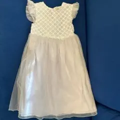 petit main 薄紫のフリル袖ワンピース