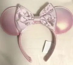 香港ディズニー新作 ピンクリボンパール ミッキーカチューシャ