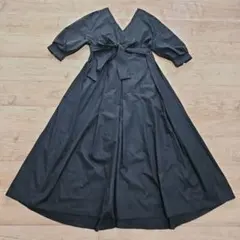 ☆N.O.R.C☆ボリュームスリーブウエストリボンフレアワンピース☆美品☆のサムネイル