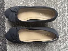 CLOSSH ブラック ウェッジヒール リボン付き